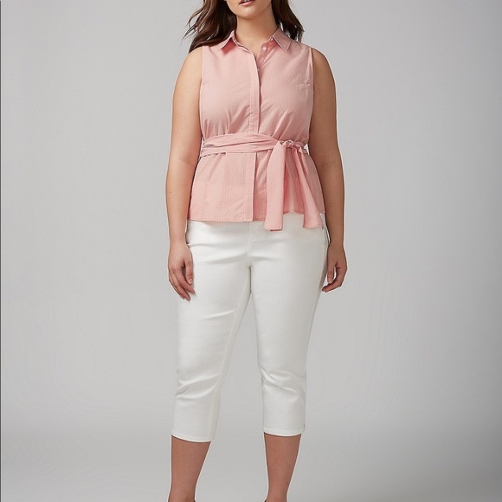 Lane Bryant Blue Button Down Blouse NWT
